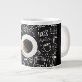 "Caffine Chronicles: Artisanal Keramik Tasse" Jumbo-Tasse (Vorderseite Rechts)