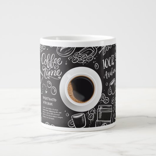 "Caffine Chronicles: Artisanal Keramik Tasse" Jumbo-Tasse (Vorderseite)