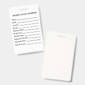 Cage Tag Ausweis (Vorder- & Rückseite)