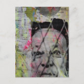 caged man retro junk journal Mixed Media Collage Postkarte (Vorderseite)