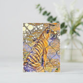 Caged Tiger Art Postkarte (Stehend Vorderseite)