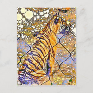 Caged Tiger Art Postkarte