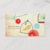 Cages Birds Business Cards Poppies Visitenkarte (Rückseite)