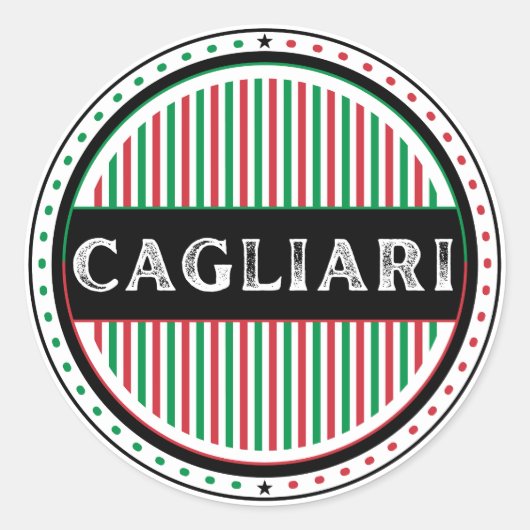 Cagliari City Pride Emblem – Italian Identity Runder Aufkleber (Vorderseite)