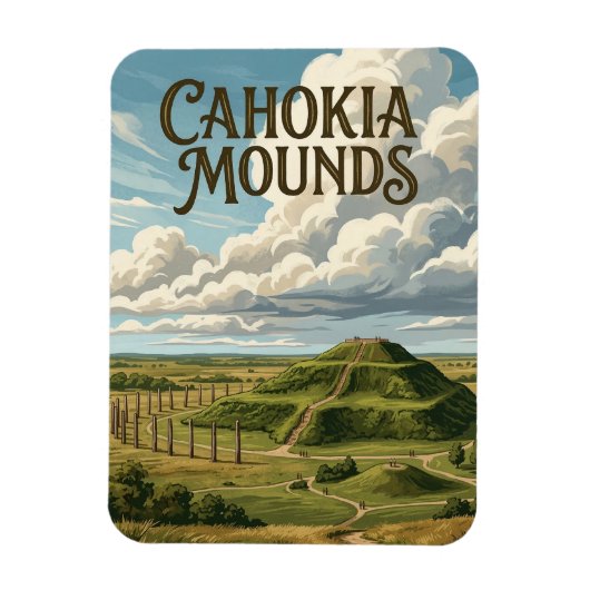 Cahokia Mounds Magnet (Vertikal)