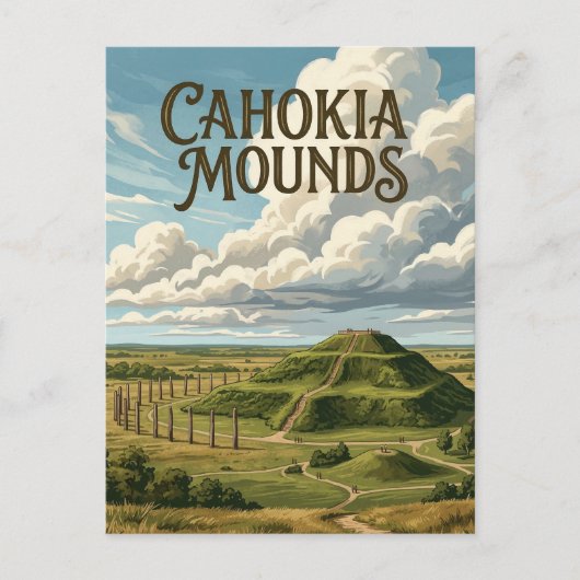 Cahokia Mounds Postkarte (Vorderseite)