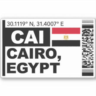CAI Cairo Boarding Pass - Egypt Travel Aufkleber