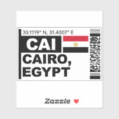 CAI Cairo Boarding Pass - Egypt Travel Aufkleber (Blatt)