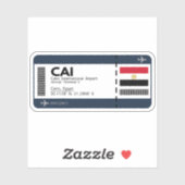CAI Kairo Ägypten Boarding Pass Sticker (Blatt)