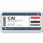 CAI Kairo Ägypten Boarding Pass Sticker (Vorderseite)