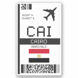 CAI Kairo Boarding Pass - Ägypten Aufkleber
