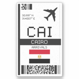 CAI Kairo Boarding Pass - Ägypten Aufkleber