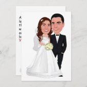 caicature Hochzeitseinladung Einladung (Vorne/Hinten)