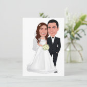 caicature Hochzeitseinladung Einladung (Stehend Vorderseite)