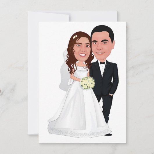 caicature Hochzeitseinladung Einladung (Vorderseite)
