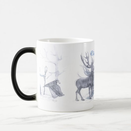 Cailleach, schottische Göttin des Winters Verwandlungstasse (Links)