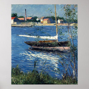 Caillebotte - Boot auf dem Festland auf der Seine Poster