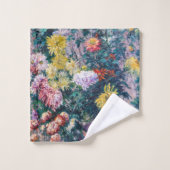 Caillebotte - Chrysanthemen, weiß und gelb Badhandtuch Set (Waschlappen)