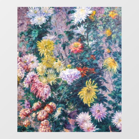Caillebotte - Chrysanthemen, weiß und gelb Fensteraufkleber (Blatt)