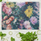 Caillebotte - Chrysanthemen, weiß und gelb Geschirrtuch (Gefaltet)