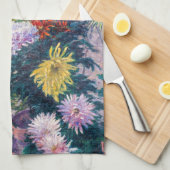 Caillebotte - Chrysanthemen, weiß und gelb Geschirrtuch (Viertel Falte)