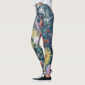 Caillebotte - Chrysanthemen, weiß und gelb Leggings (Links)