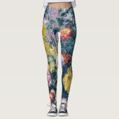 Caillebotte - Chrysanthemen, weiß und gelb Leggings (Vorderseite)