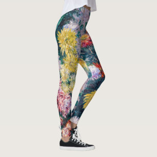 Caillebotte - Chrysanthemen, weiß und gelb Leggings