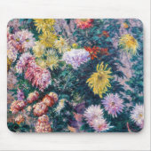 Caillebotte - Chrysanthemen, weiß und gelb Mousepad (Vorne)