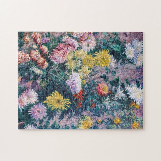 Caillebotte - Chrysanthemen, weiß und gelb Puzzle (Horizontal)