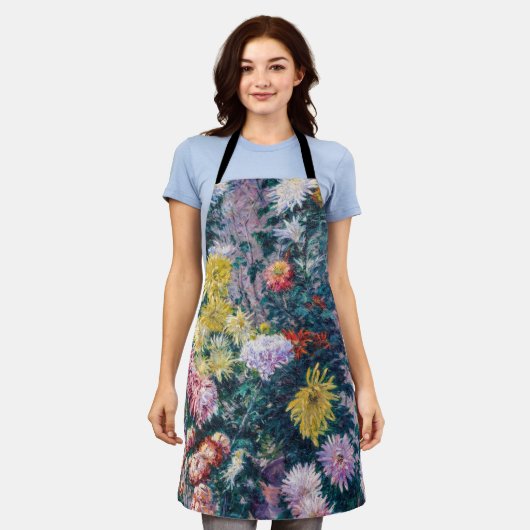 Caillebotte - Chrysanthemen, weiß und gelb Schürze (Getragen)