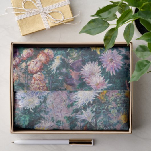 Caillebotte - Chrysanthemen, weiß und gelb Seidenpapier (Geschenk)