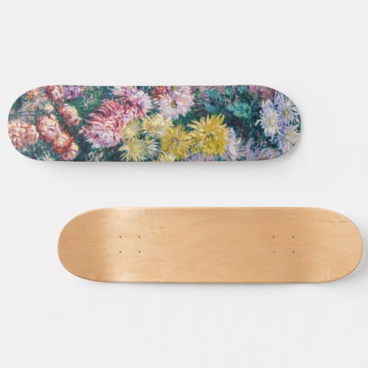Caillebotte - Chrysanthemen, weiß und gelb Skateboard (Horizontal)