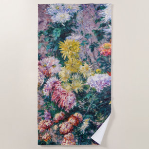 Caillebotte - Chrysanthemen, weiß und gelb Strandtuch