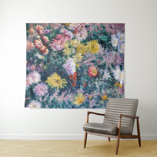 Caillebotte - Chrysanthemen, weiß und gelb Wandteppich (Beispiel (Horizontal))