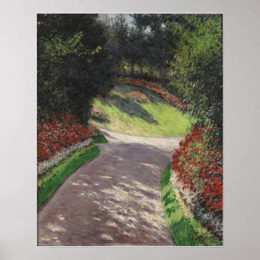 Caillebotte - Der Weg im Garten Poster (Vorne)