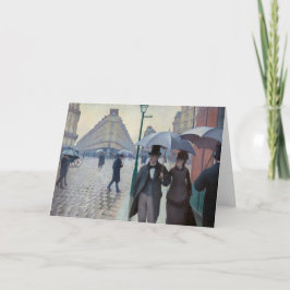 Caillebotte - Happy New Year / Paris; Rainy Day Feiertagskarte