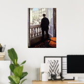 Caillebotte - Junger Mann an seinem Fenster Poster (Heimbüro)