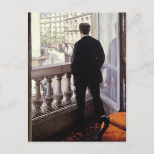 Caillebotte - Junger Mann an seinem Fenster Postkarte