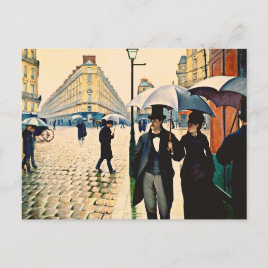 Caillebotte - Paris am Regentag Postkarte (Vorderseite)