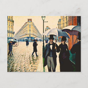 Caillebotte - Paris am Regentag Postkarte