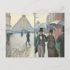 Caillebotte Paris Straße bei regnerischem Wetter C Postkarte