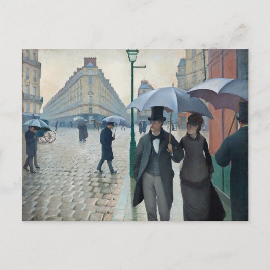 Caillebotte Paris Street Rainy Day Malerei Postkarte (Vorderseite)