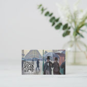 Caillebotte - Paris Street; Rainy Day - QR Code Visitenkarte (Stehend Vorderseite)