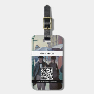 Caillebotte - Pariser Straße; Regentag - QR-Code Gepäckanhänger