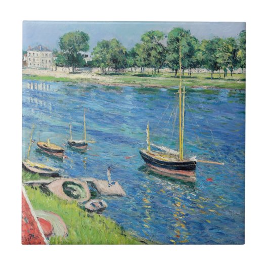 Caillebotte - Seine bei Argenteuil, Boote vor Anke Fliese (Vorderseite)