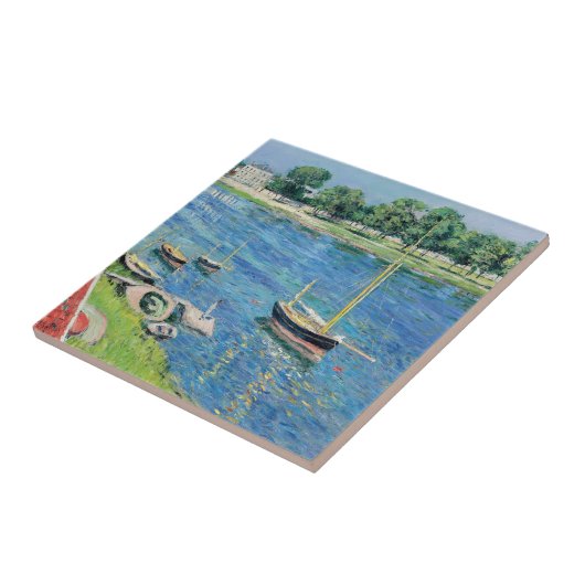 Caillebotte - Seine in Argenteuil, Boote vor Anker Fliese (Seite)