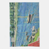 Caillebotte - Seine in Argenteuil, Boote vor Anker Geschirrtuch (Vertikal)