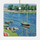 Caillebotte - Seine in Argenteuil, Boote vor Anker Keramikornament (Rückseite)