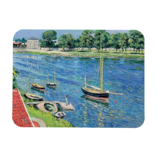 Caillebotte - Seine in Argenteuil, Boote vor Anker Magnet (Horizontal)